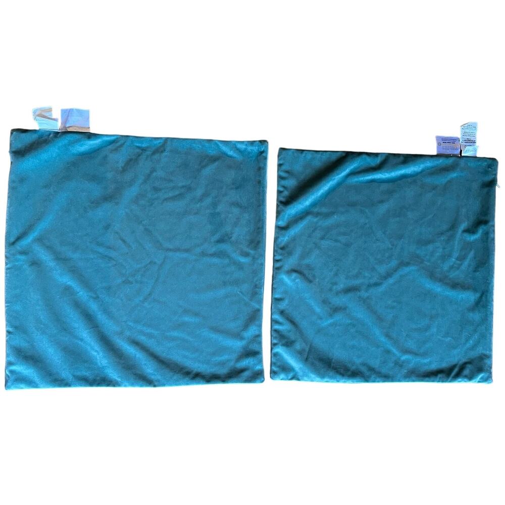 Komfier turquoise blue velvet Throw pillow case cover square 17x17